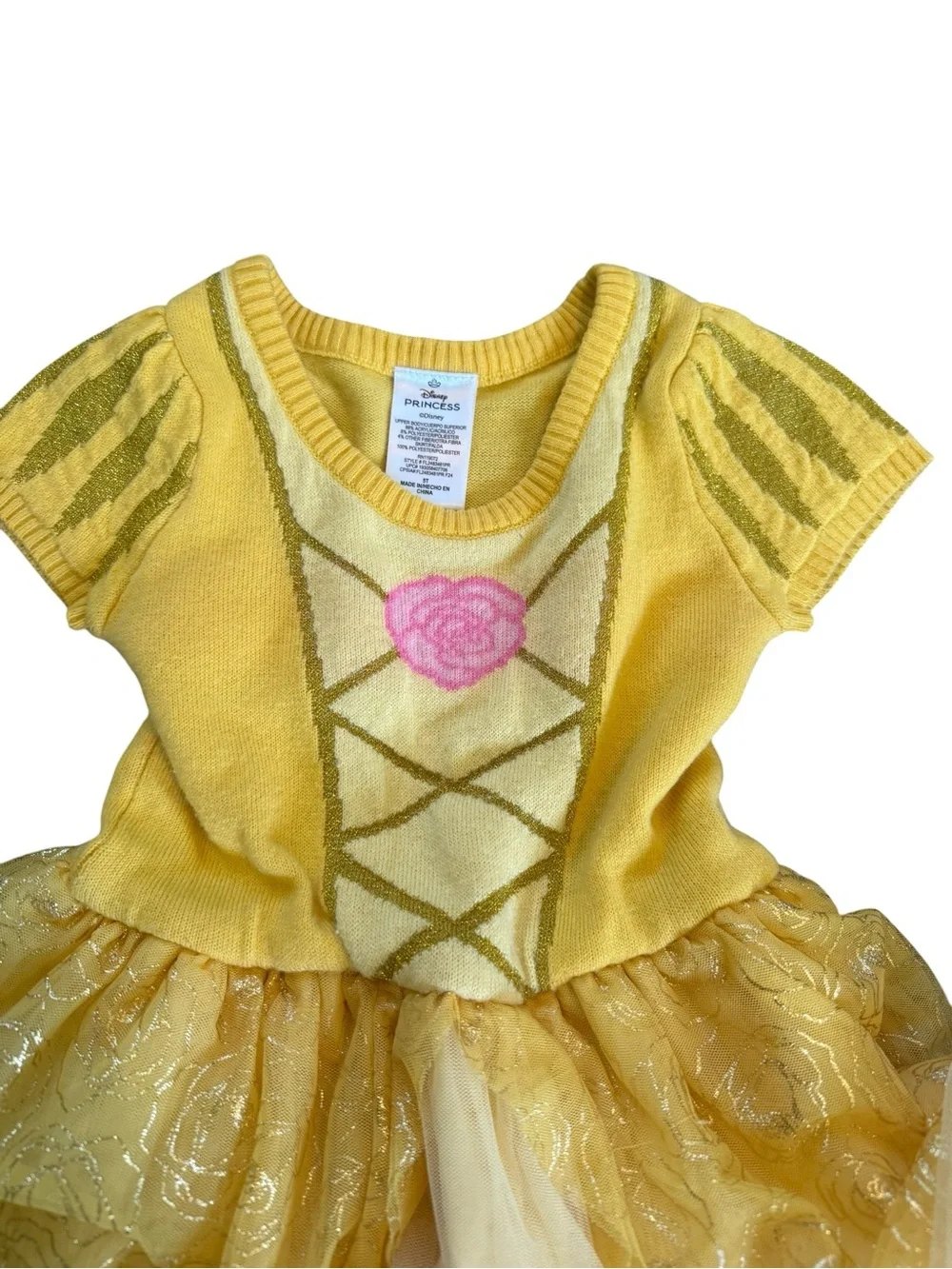 Girls 5T Disney Princess Belle Beauty & The Beast Cosplay dress EUC